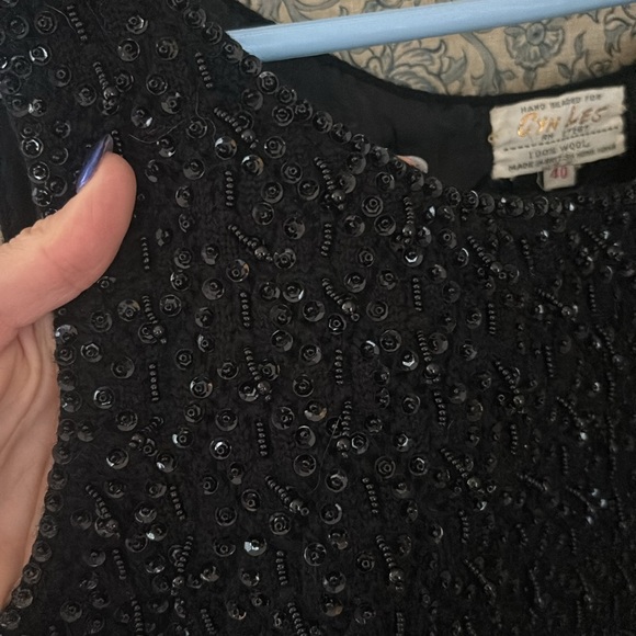 Vintage Gyn Les beaded wool shell - Picture 3 of 3